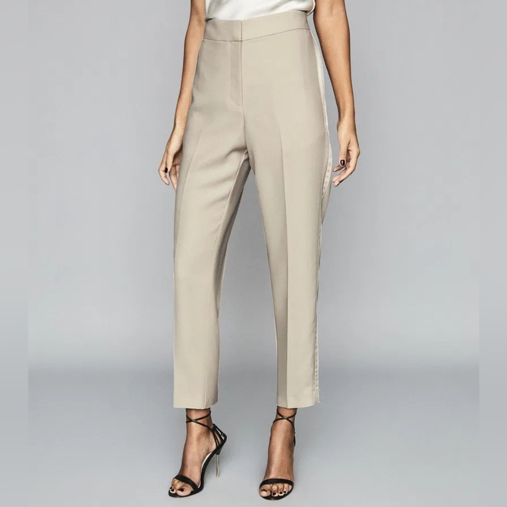 NWT REISS | $245 Cleo Satin Side Stripe Pants - Picture 3 of 6